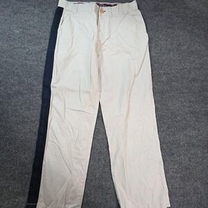 Tommy Jeans Pants Mens 32x27 Beige Chino Side Stripe Hilfiger Crest Straight